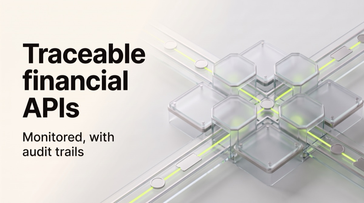 Traceable financial APIs, monitored with audit trails